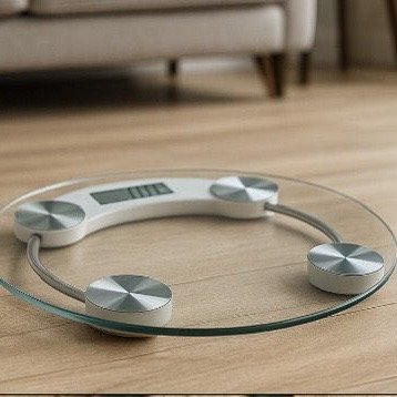 ميزان جسم زجاج شفاف